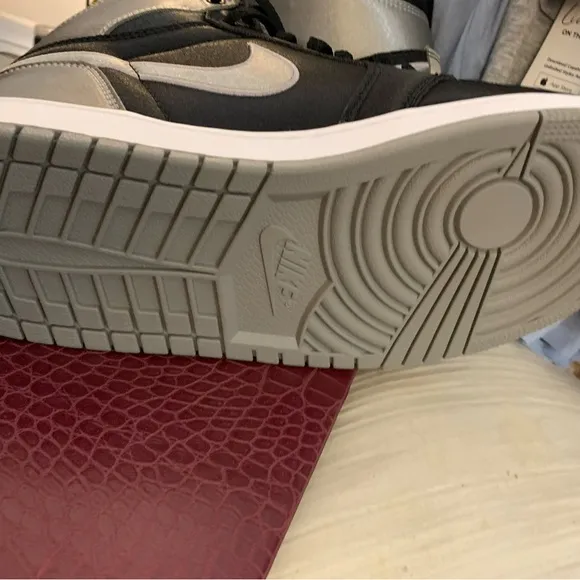 Nike Black and Silver Sneakers High-Top Design