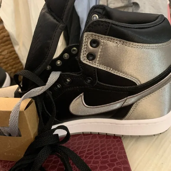 Nike Black and Silver Sneakers High-Top Design