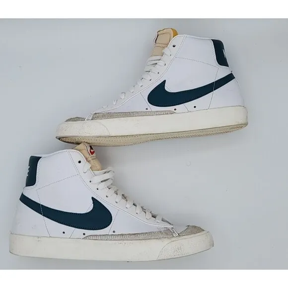 Nike Blazer '77 Vintage Mid White Dark Teal Green Size 9 -  EU Size 42.5