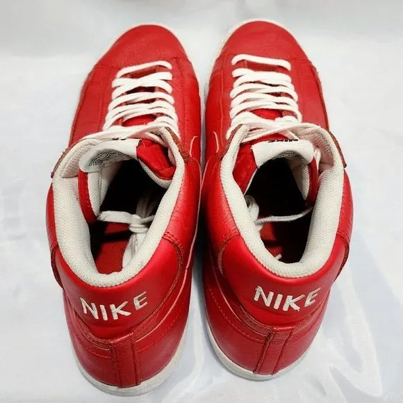 Nike Blazer‎ High Top Premium Edition Shoes 429988-604 Red Leather Men's Size 12
