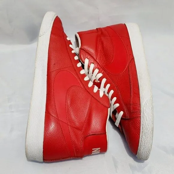 Nike Blazer‎ High Top Premium Edition Shoes 429988-604 Red Leather Men's Size 12