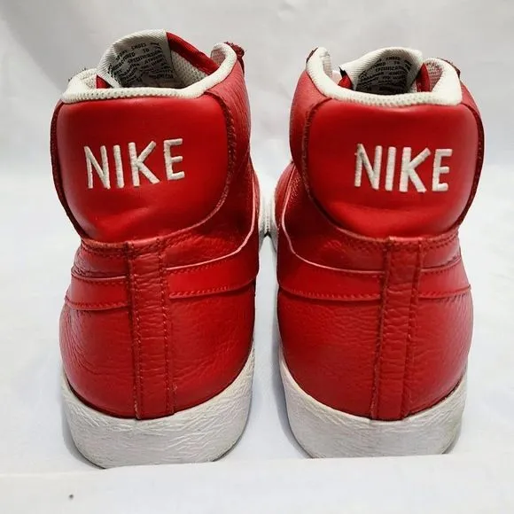 Nike Blazer‎ High Top Premium Edition Shoes 429988-604 Red Leather Men's Size 12