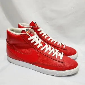 Nike Blazer‎ High Top Premium Edition Shoes 429988-604 Red Leather Men's Size 12