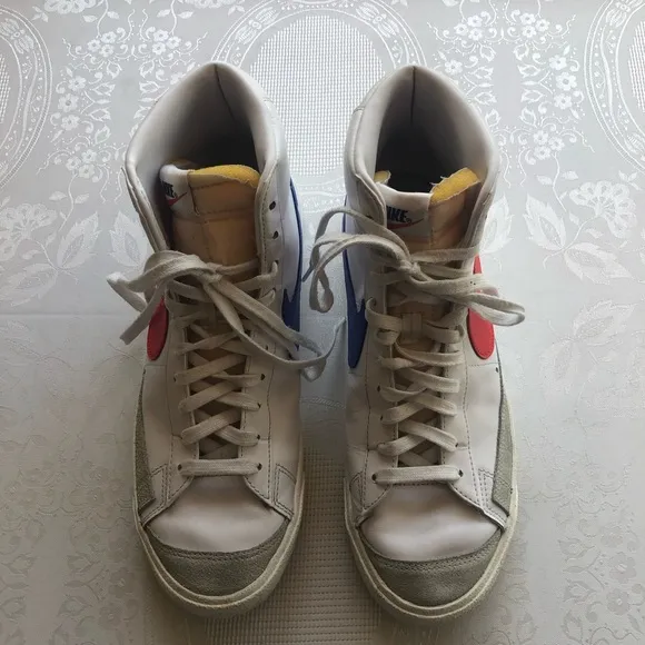 Nike Blazer Mid 77 Vintage White High-Top Sneakers Lace-Up Shoes Men’s Size 10