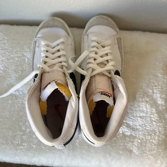 Nike Blazer Mid High Top Shoes White Pre Owned Sz 10