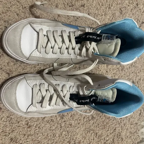 Nike Blazer Mod ‘77 White and Blue High-Top Sneakers