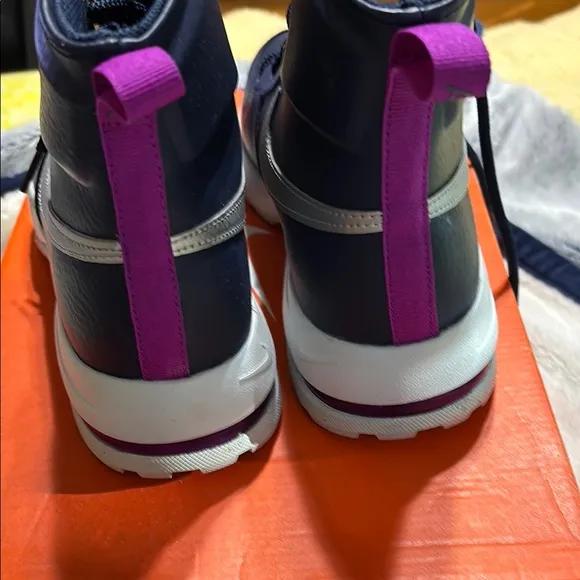 Nike Blue High-Top Sneakers with Modern Design
