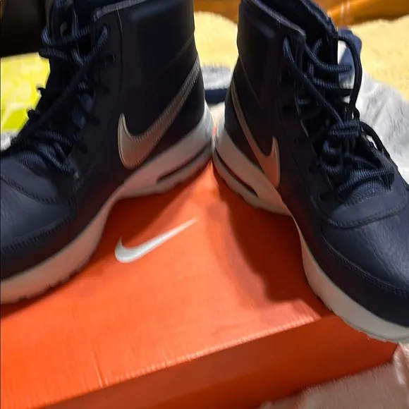Nike Blue High-Top Sneakers with Modern Design