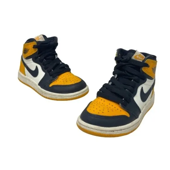 Nike Boys Air Jordan Yellow High Top Sneakers  Sz 12C