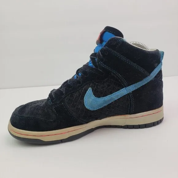 Nike Dunk High 6.0 Womens Size 6 Black Velvet Neon Sneaker Shoes 342257-002