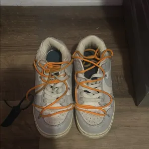 Nike Dunk Low Off -White “5 of 50” Gray and Orange High-Top Sneakers