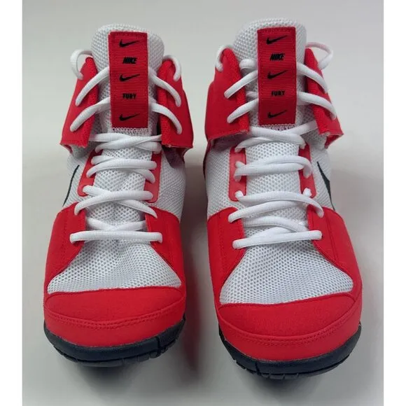 Nike Fury Mens Wide Width Red Black Boxing Wrestling High Top Shoes AO2416-601