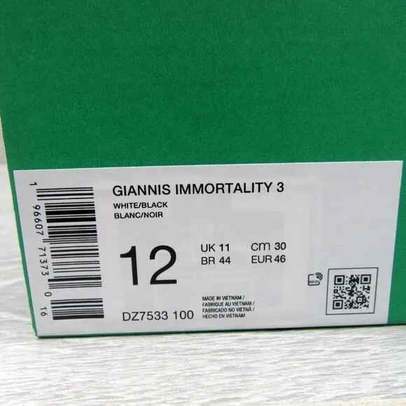 Nike Giannis Immortality 3 Basketball Shoes Mens Size 12 NEW