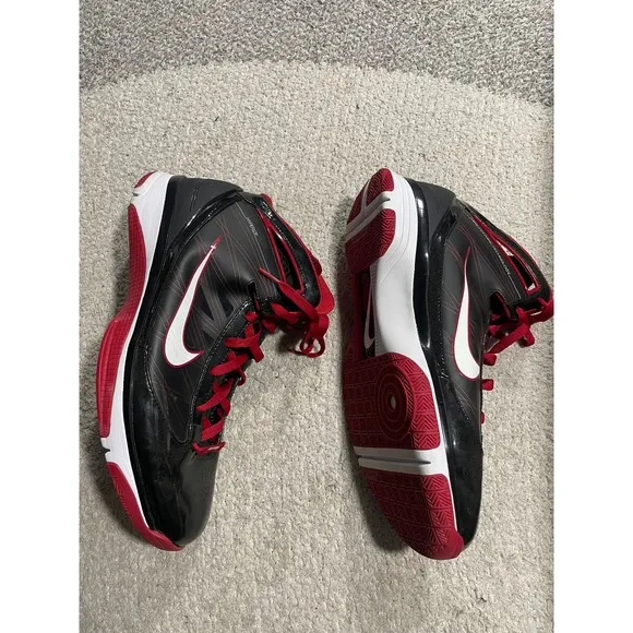 Nike Hypersize 367173-012 High Top Shoes Sneakers Mens US 13 EU 47.5 Black Red