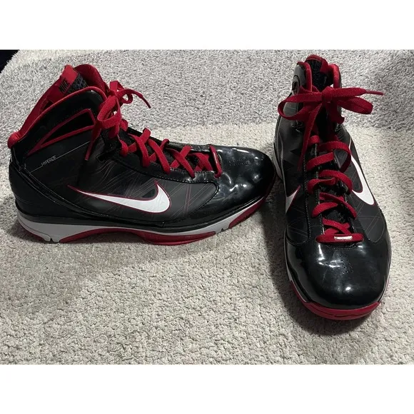Nike Hypersize 367173-012 High Top Shoes Sneakers Mens US 13 EU 47.5 Black Red