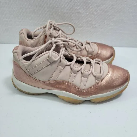 Nike Jordan 11 Retro Women's Low Top Rose Gold Shoes Size 9.5M  12123-1A4