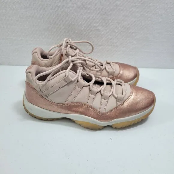 Nike Jordan 11 Retro Women's Low Top Rose Gold Shoes Size 9.5M  12123-1A4