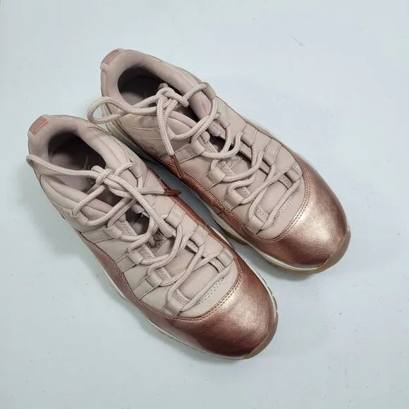 Nike Jordan 11 Retro Women's Low Top Rose Gold Shoes Size 9.5M  12123-1A4