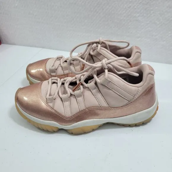 Nike Jordan 11 Retro Women's Low Top Rose Gold Shoes Size 9.5M  12123-1A4
