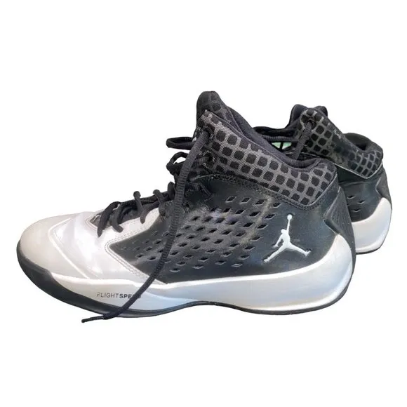Nike Jordan Rising High Flight Speed Basketball Shoes Size 7 Black White