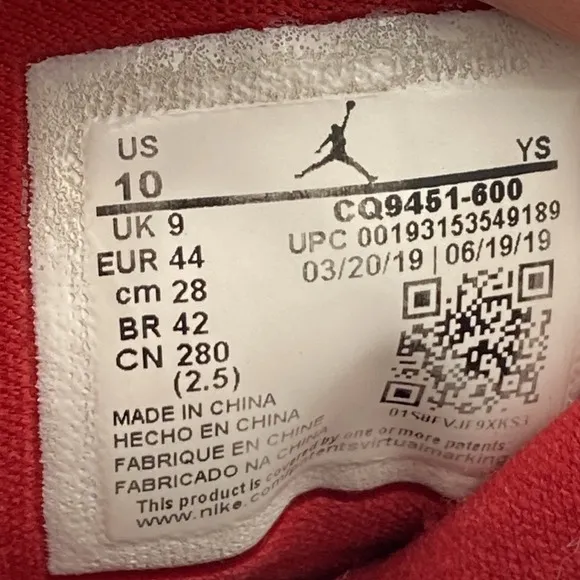 Nike Jordon Men's Max Aura Red High Top Size 10 Basketball Shoes #CQ9451-600