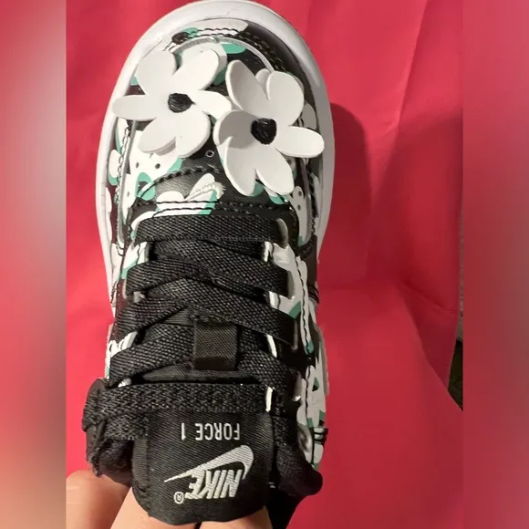 Nike Kids Floral Black and White Shoes
