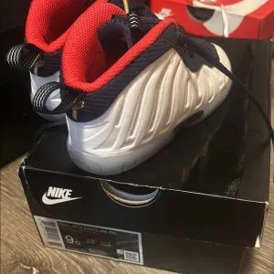 Nike Kids Little Posite One Shoes - White and Red