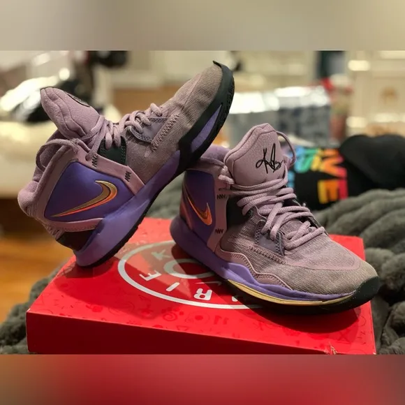 Nike Kyrie Infinity Purple Gold GS Irving Basketball Shoes DD0334-500