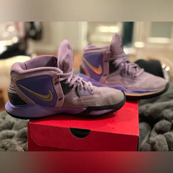 Nike Kyrie Infinity Purple Gold GS Irving Basketball Shoes DD0334-500