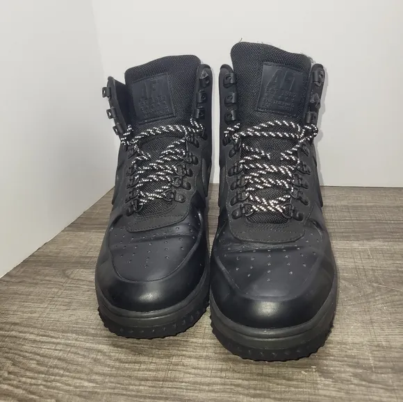 Nike Lunar Force 1 Duckboot High Top Sneaker Mens 10.5 Triple Black BQ7930-003