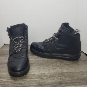 Nike Lunar Force 1 Duckboot High Top Sneaker Mens 10.5 Triple Black BQ7930-003