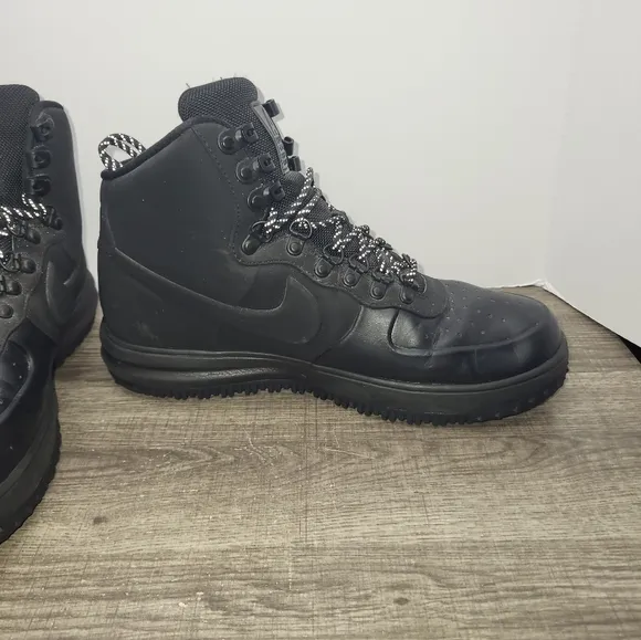 Nike Lunar Force 1 Duckboot High Top Sneaker Mens 10.5 Triple Black BQ7930-003