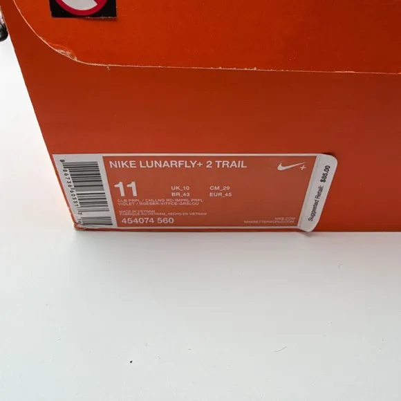 Nike Lunarfly   2 Trail Mens Shoes Size 11 Purple Red NIB 454074 560