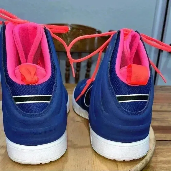 Nike Men’s Dunks High Top basketball shoes leather Blue/ Neon Pink 59946…
