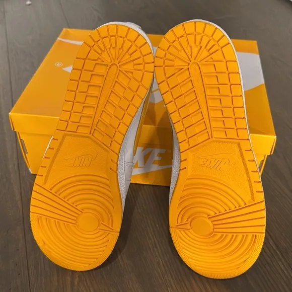 Nike Men's White and University Gold High-Top Sneakers