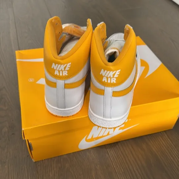 Nike Men's White and University Gold High-Top Sneakers