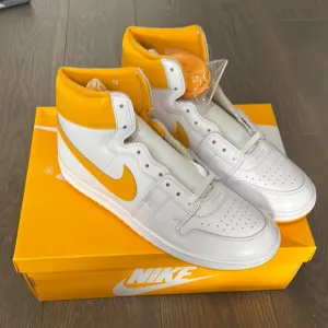 Nike Men's White and University Gold High-Top Sneakers