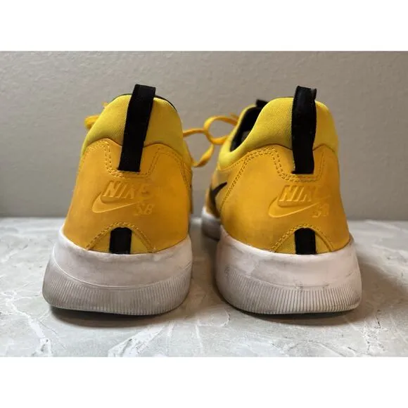 Nike Nyjah Free SB Mens 10.5 Black and Yellow Skateboarding Shoes Skate