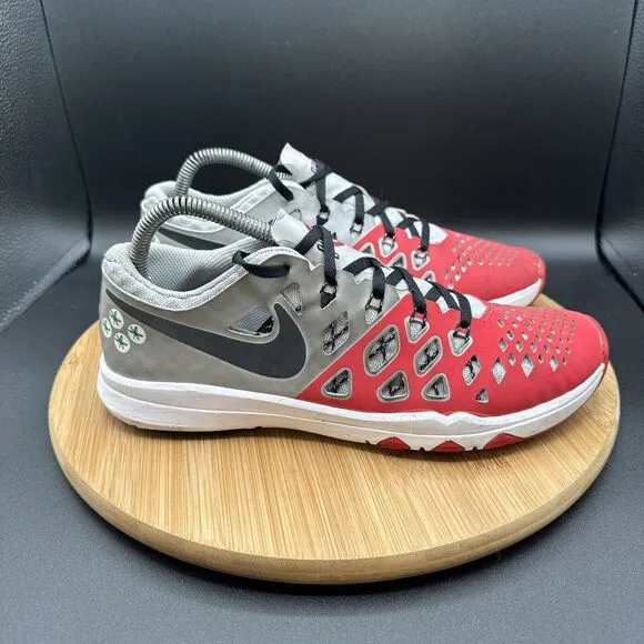 Nike Ohio State Train Speed 4 AMP 844102-603 Red Grey Mens Size 8 Shoes