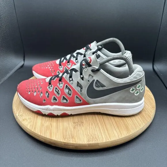 Nike Ohio State Train Speed 4 AMP 844102-603 Red Grey Mens Size 8 Shoes