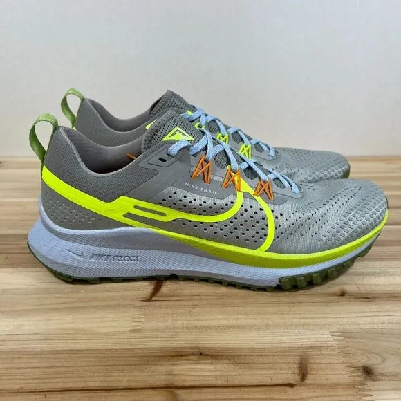 Nike Pegasus Trail 4 running shoes Mens 11 Light iron ore Cobblestone Grey Volt