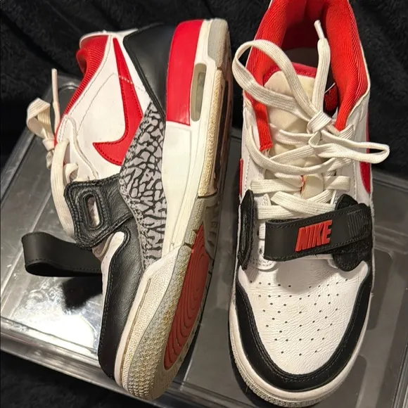 Nike Red and Black Sneakers Classic Low-Top Design