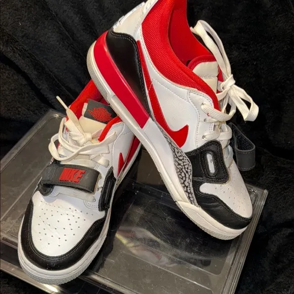 Nike Red and Black Sneakers Classic Low-Top Design