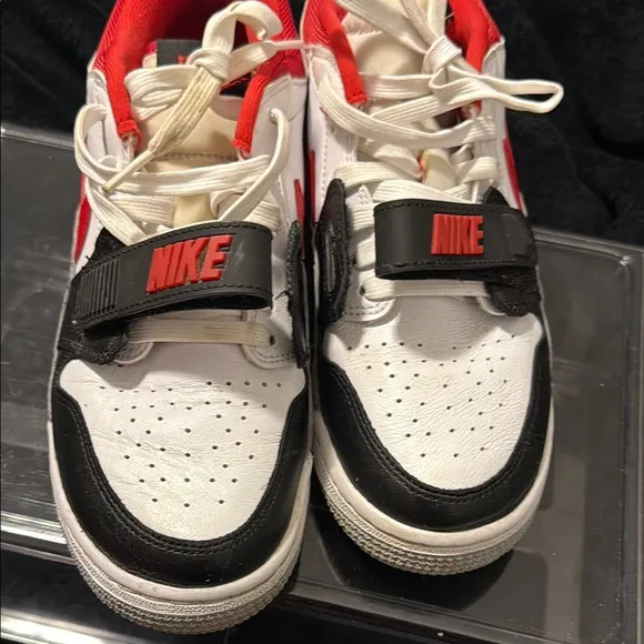 Nike Red and Black Sneakers Classic Low-Top Design
