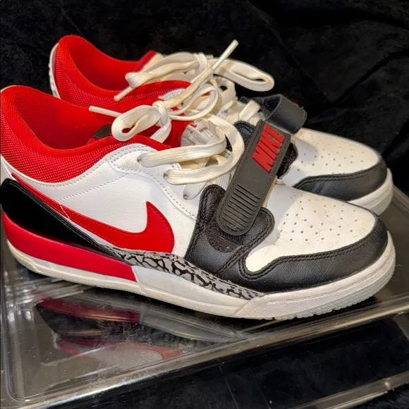 Nike Red and Black Sneakers Classic Low-Top Design