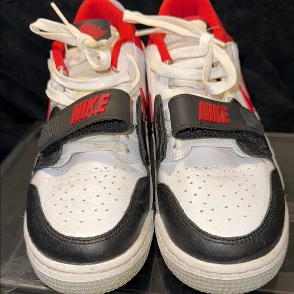 Nike Red and Black Sneakers Classic Low-Top Design