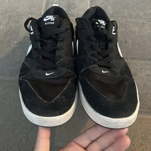 Nike SB Alleyoop Men's Skate Shoes Sneakers CJ0882-001 Black White Sz 11.5
