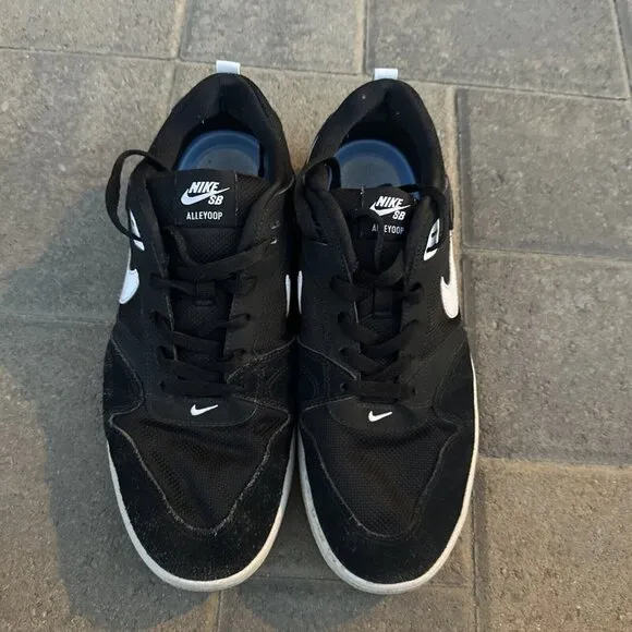 Nike SB Alleyoop Men's Skate Shoes Sneakers CJ0882-001 Black White Sz 11.5