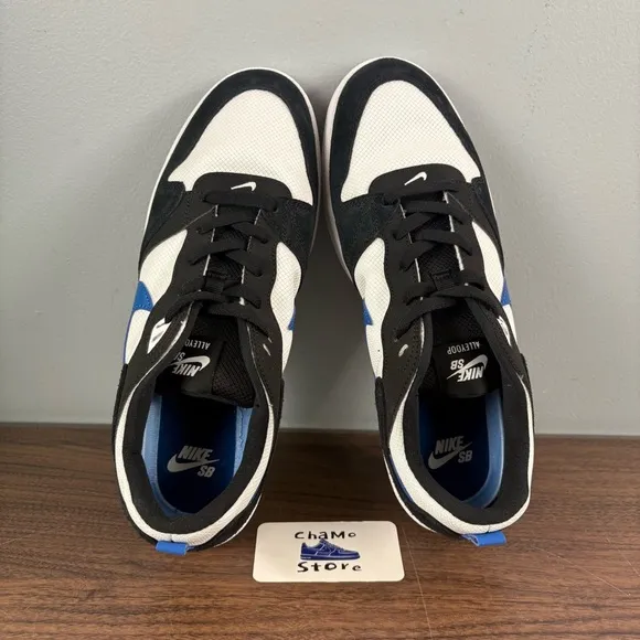 Nike SB Alleyoop White Team Royal Blue Black CJ0882-104 Skate Shoes Men’s Sz