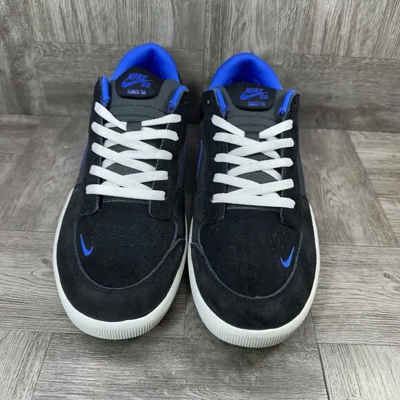 Nike SB Force 58 Men's size 13 Black Blue White Skate Shoes DV5477-004